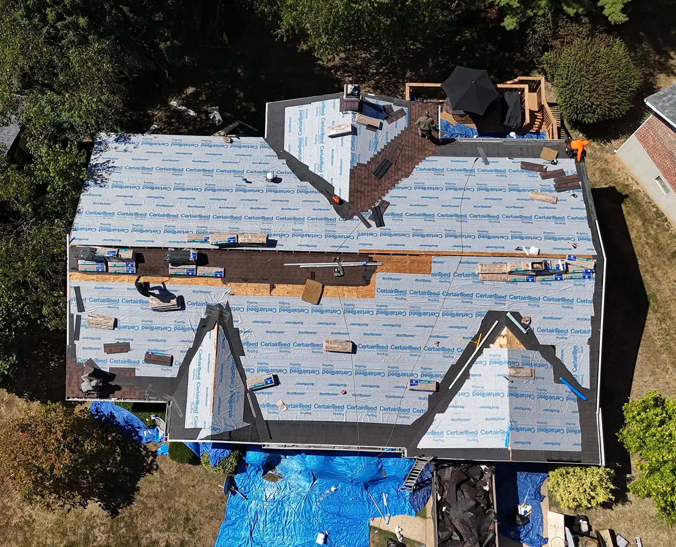 belle roofing & exteriors in-process roofing project St. Louis MO with CertainTeed® products