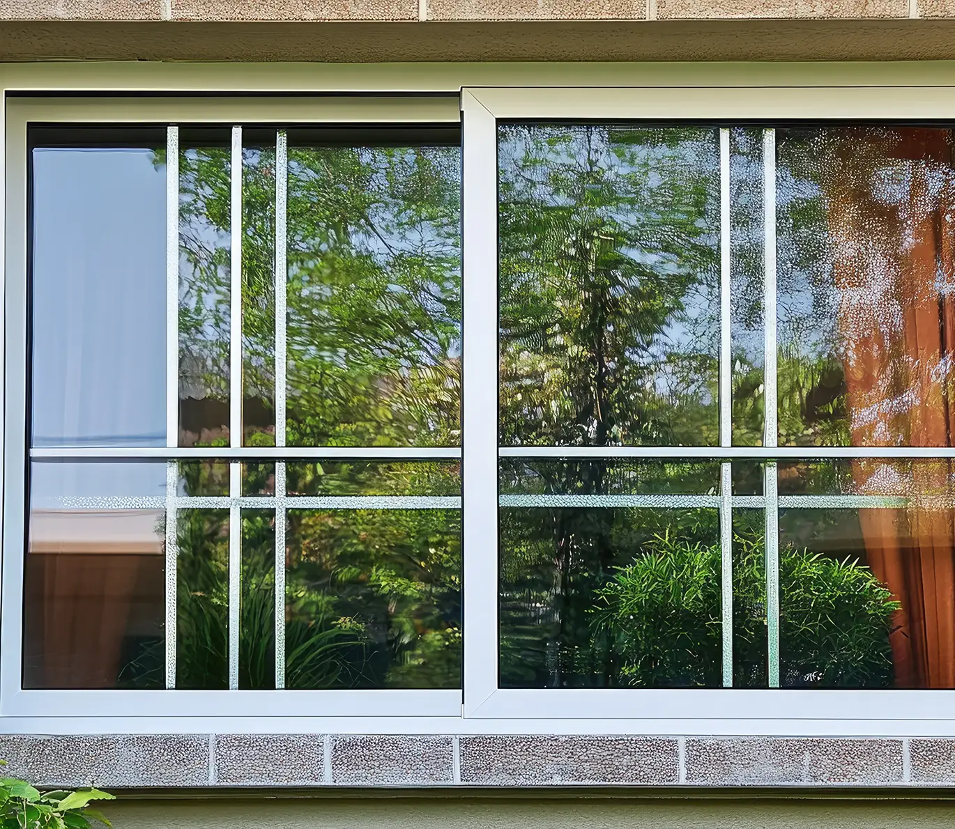 Aluminum fixed glass sliding window featuring a stylish grill opener ideal for modern home design energy efficiency durability in st louis mo
