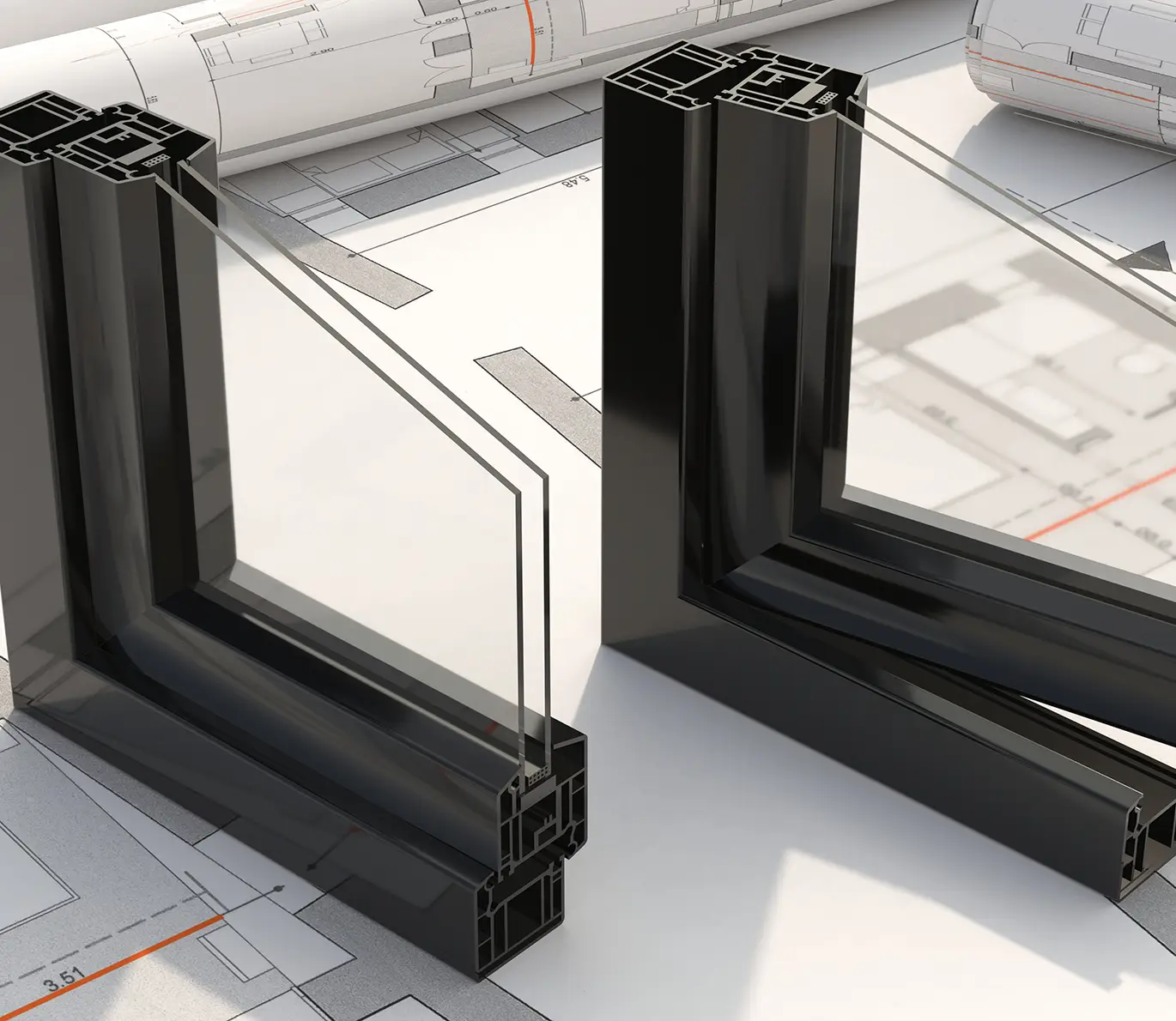 PVC aluminum window frame with two glasses st louis mo