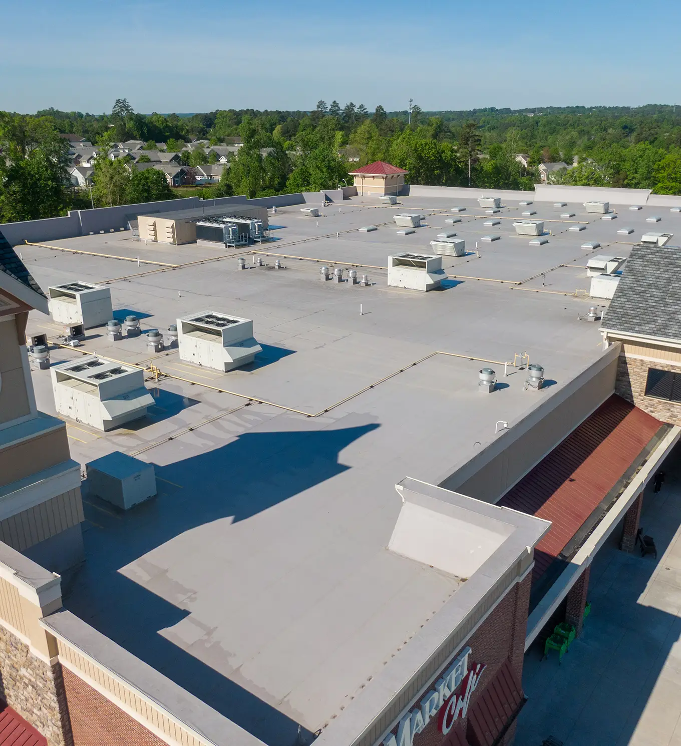 Flat Commercial Roof With Metal Panels in st louis mo