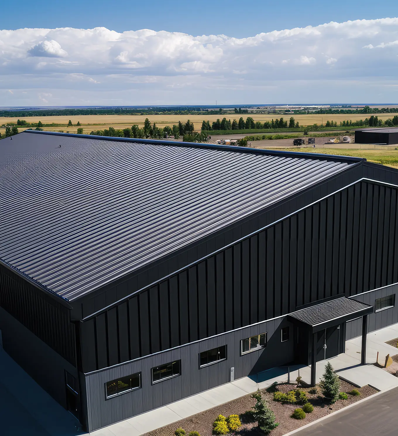 commercial building with black metal roof in st louis mo